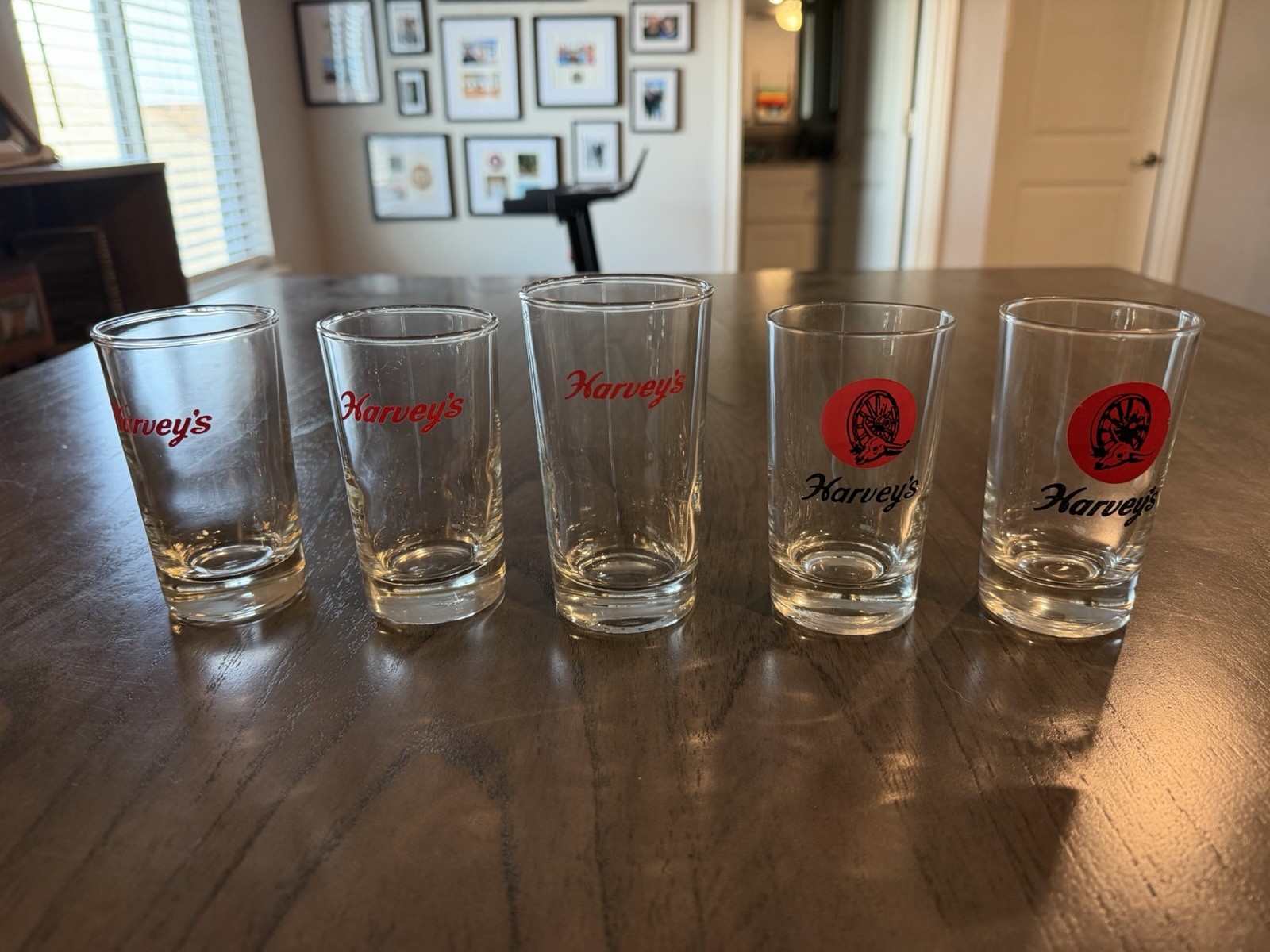 Vintage Harvey’s Wagon Wheel Lake Tahoe Casino Glasses Lot 5 Barware Nevada