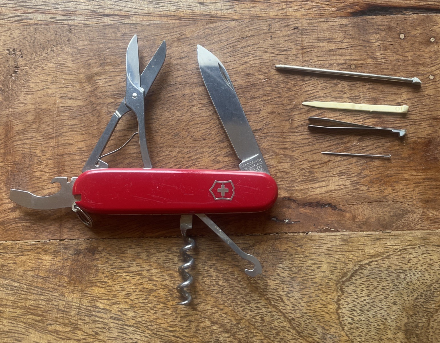 Vintage Victorinox Compact Swiss Army Knife 91mm Red SAK EDC Camp Hike