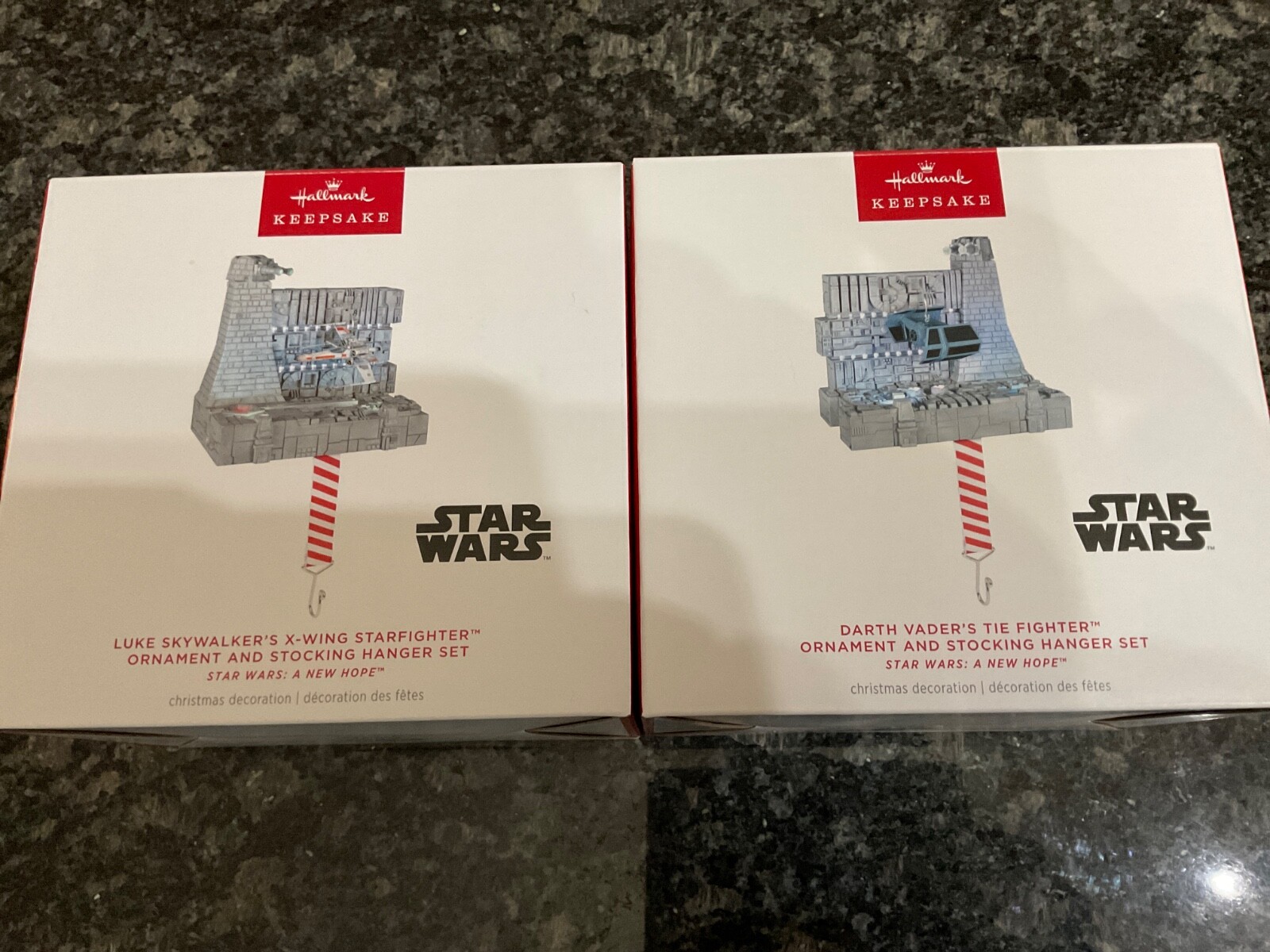 2024 Hallmark Star Wars  X-WING & TIE FIGHTER Stocking Hanger Set Story Teller