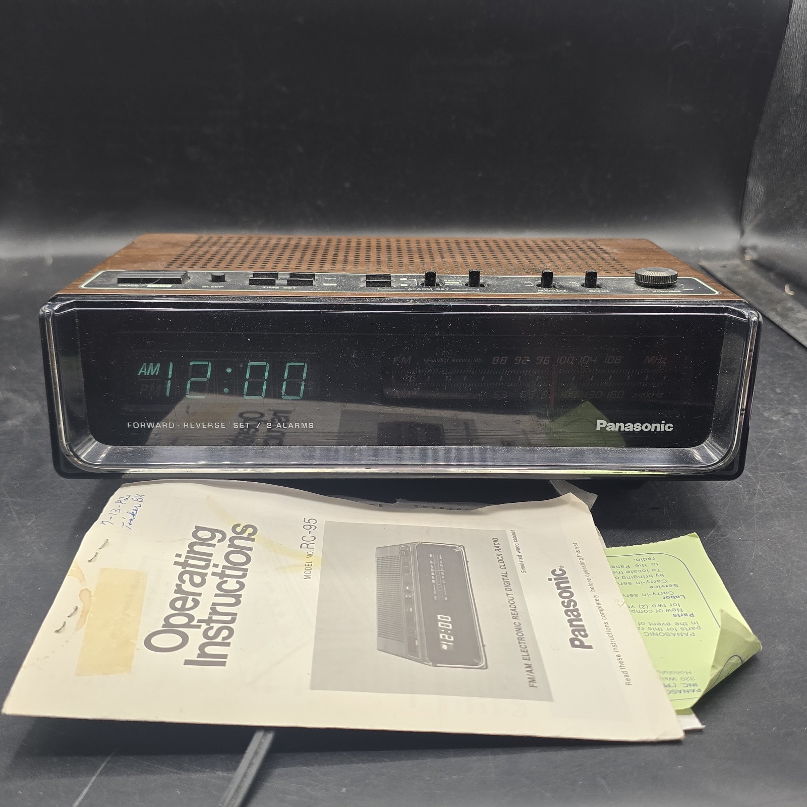 Panasonic RC-95 AM FM Alarm Clock Radio Working Vtg