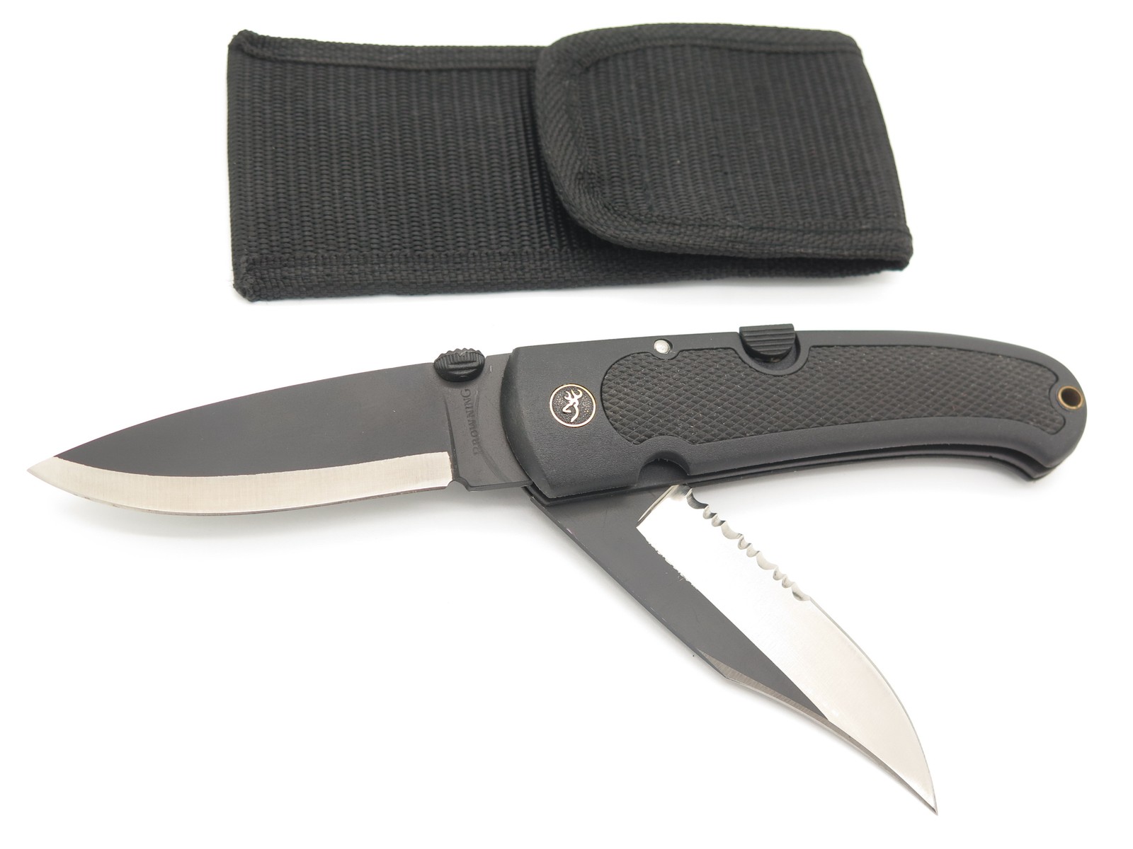 Vtg Browning 609 Kodiak FDT Seki Japan Clip / Drop Lockback Folding Hunter Knife