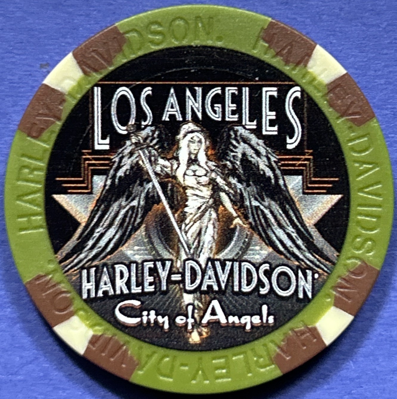 Harley Davidson Wide Print Poker Chip from Los Angeles HD in California   CLOSED