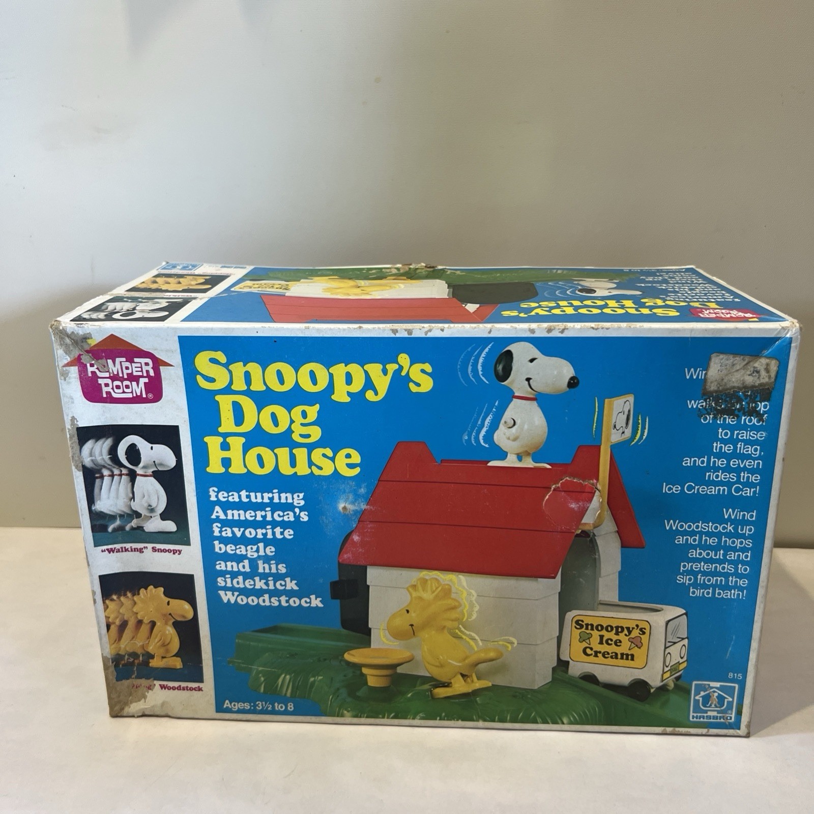 New 1958-1965 Snoopy’s Dog House Walking Snoopy & Hopping Woodstock In Orig Box