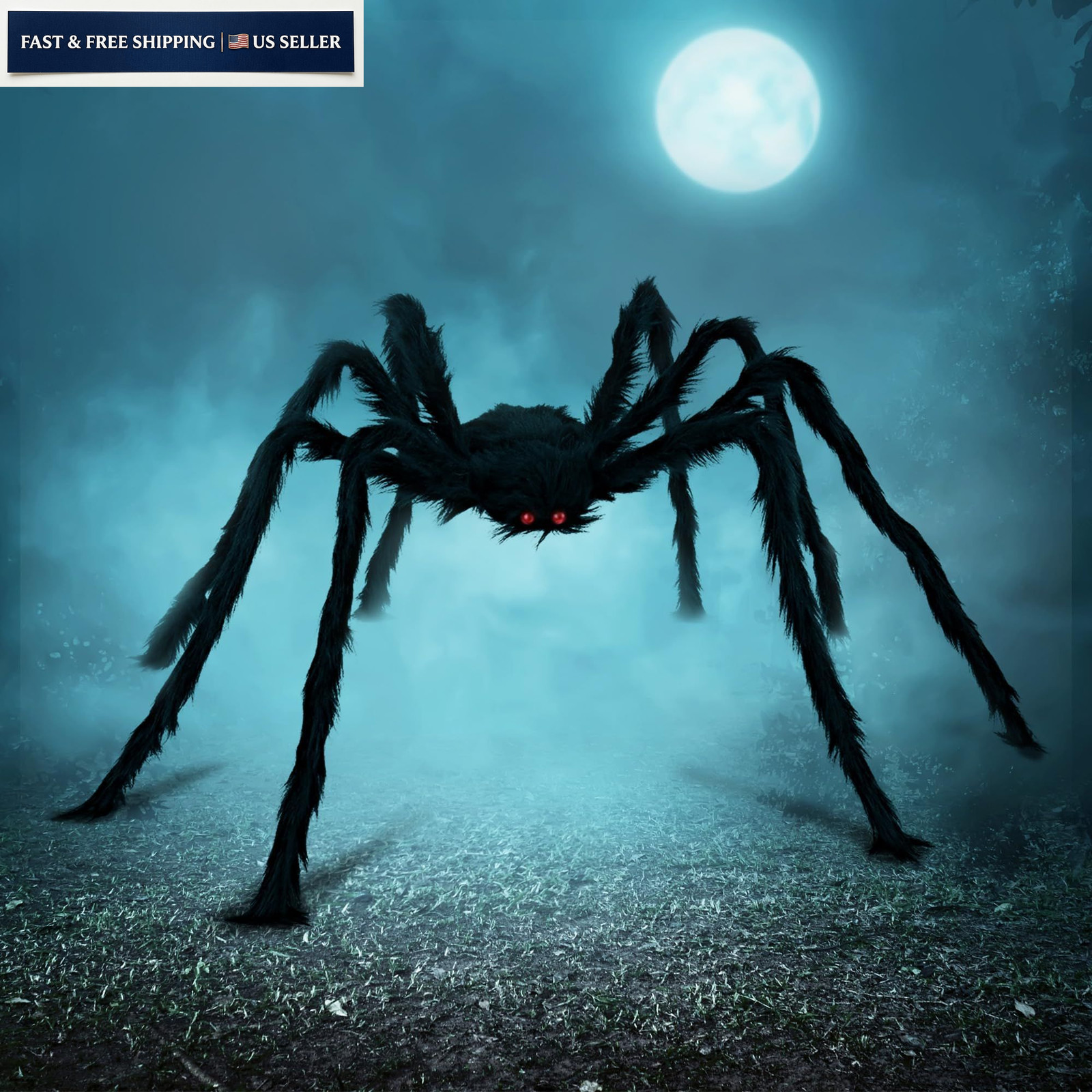 JOYIN Halloween Outdoor Decorations Giant Spider, 5 Ft Large 60\'\', Black