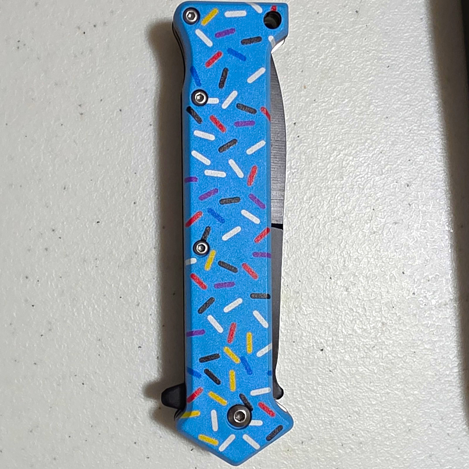 Kershaw KS1024BIC Pocketknife Blue Sprinkle Aluminum Handle Tanto SS Liner