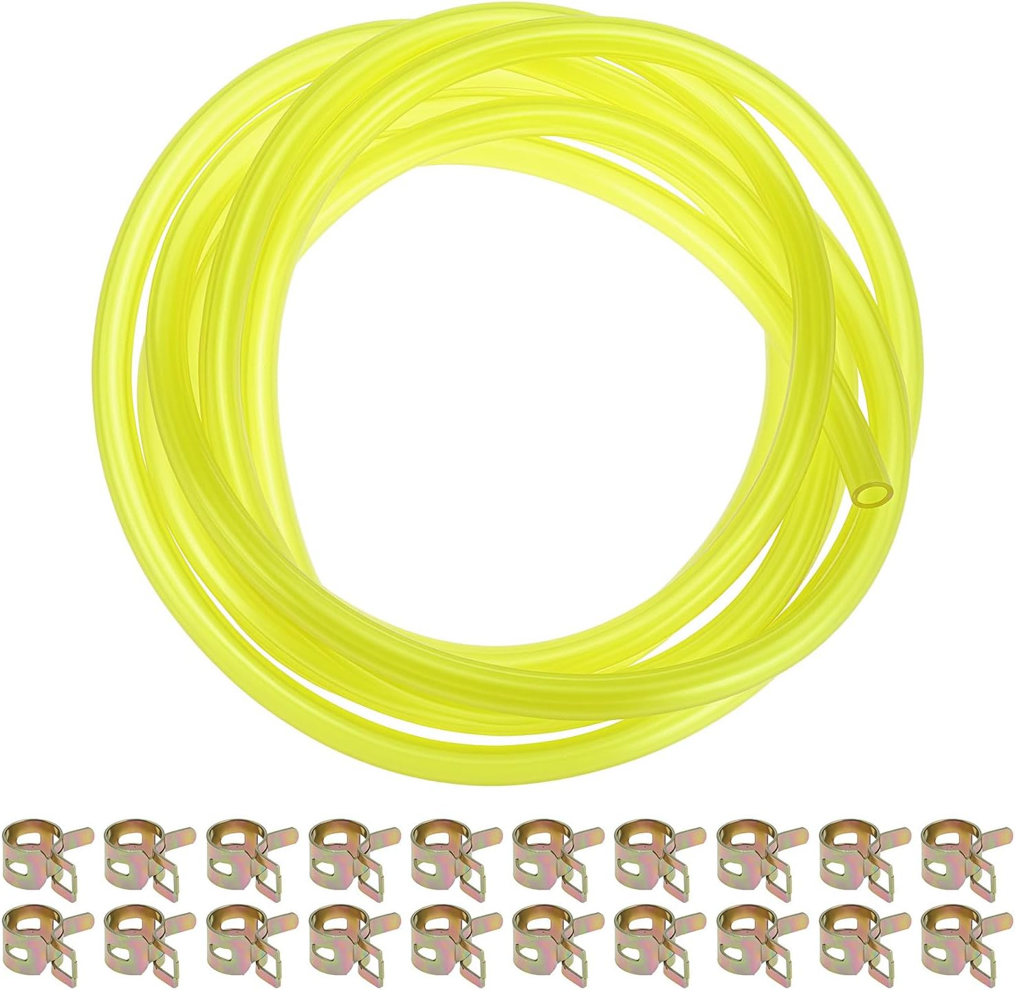 10 Ft Fuel Line Hose with 20 Hose Clamps, 1/4\