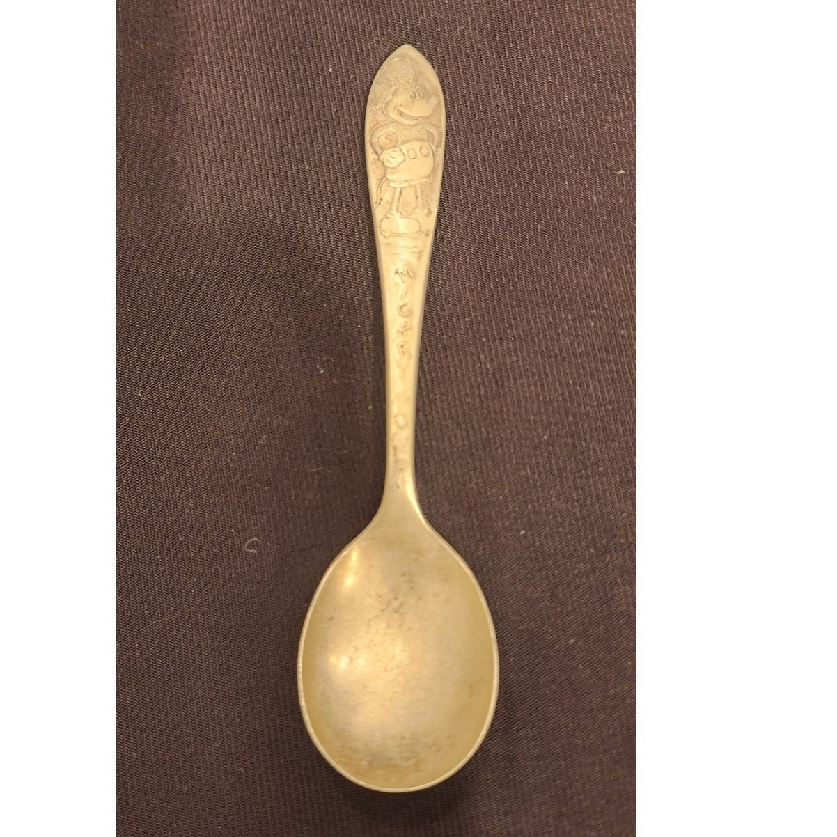 Vintage 1930s Mickey Mouse Branford Silverplate Spoon Vertical Letters 5.5 In