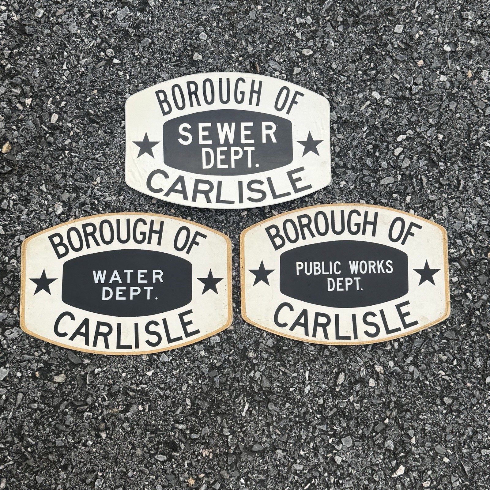 Vintage Borough Carlisle PA Decals Water Sewer Public Works Dept 12” Lot 3 A57