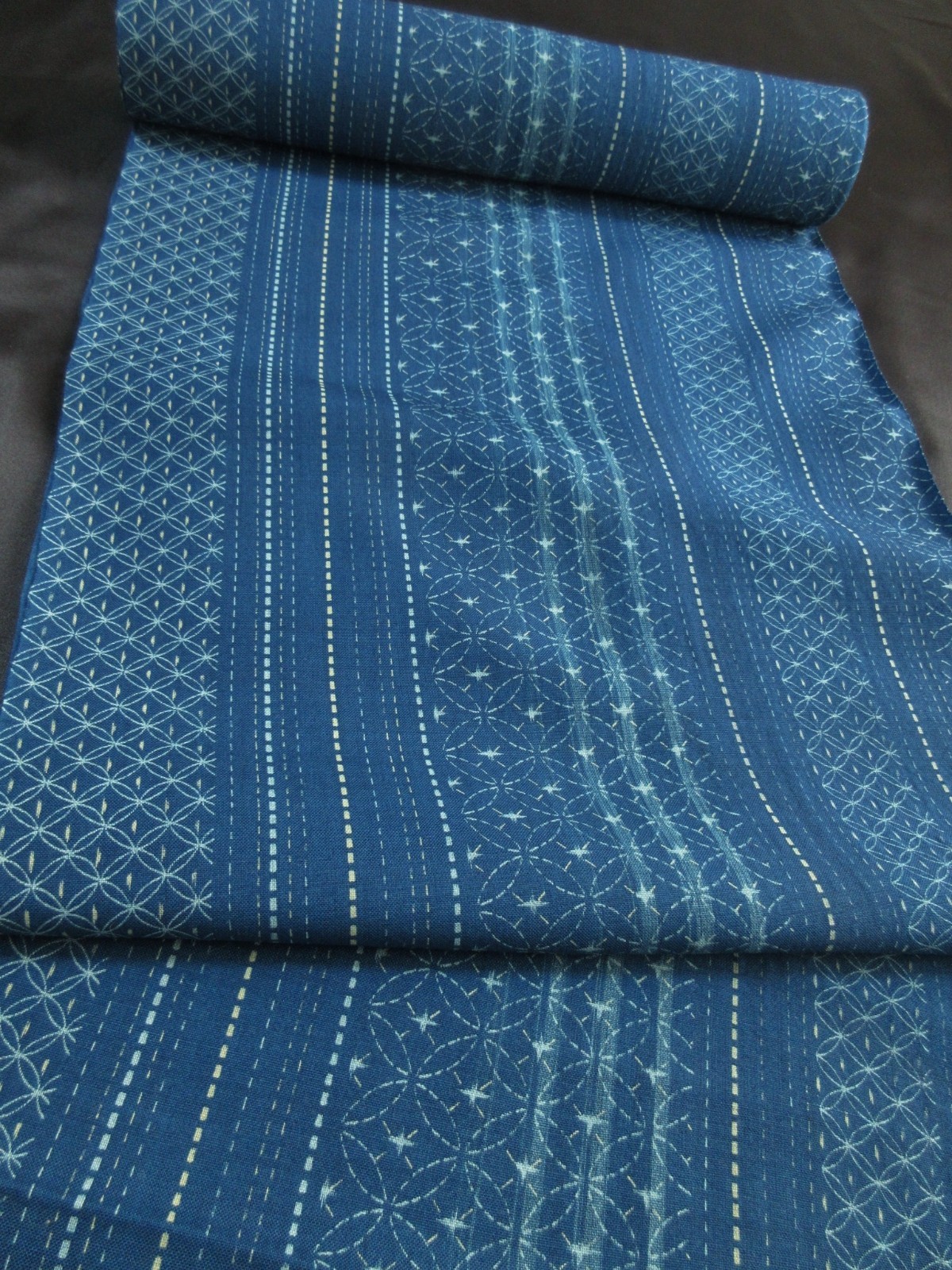 Japanese Kimono TANMONO Fabric wool KOMON Kyoto Vintage material cloth my-770