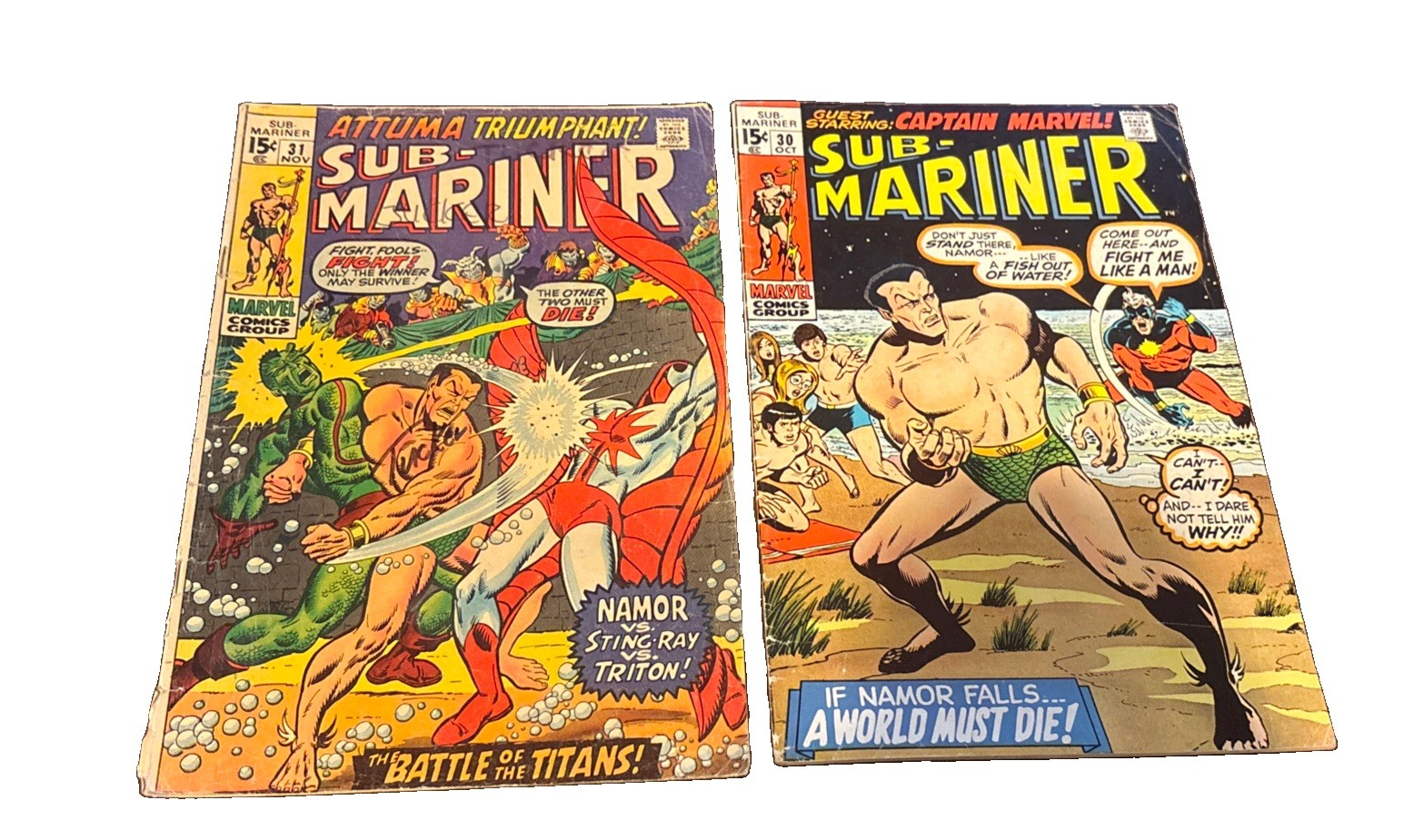 Sub-Mariner #30 31 (Volume 1) (lot of 2)- Captain Marvel crossover +Stingray
