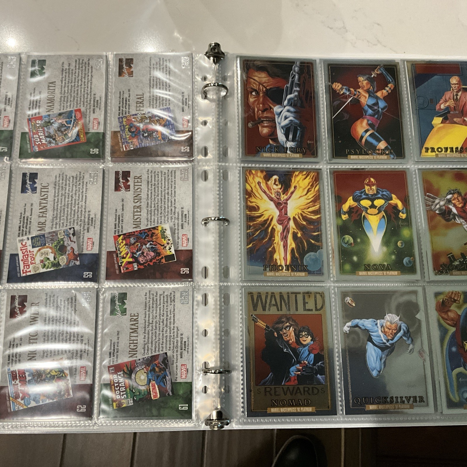 2024 Marvel Masterpieces ‘92 Platinum Complete Card Base Set Nm Ship In Binder
