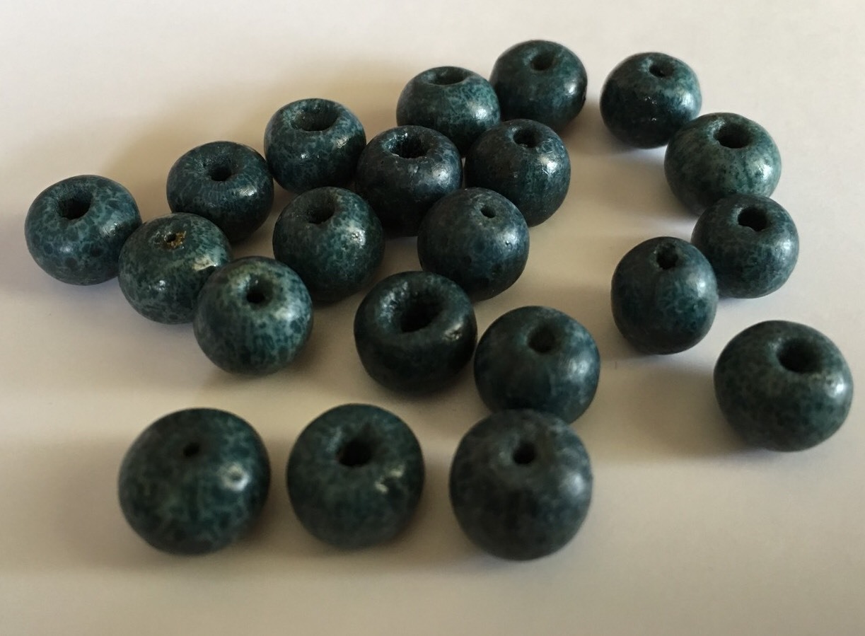 21 Antique Vintage Genuine Natural Denim Blue Sea Coral Collectible Trade Beads
