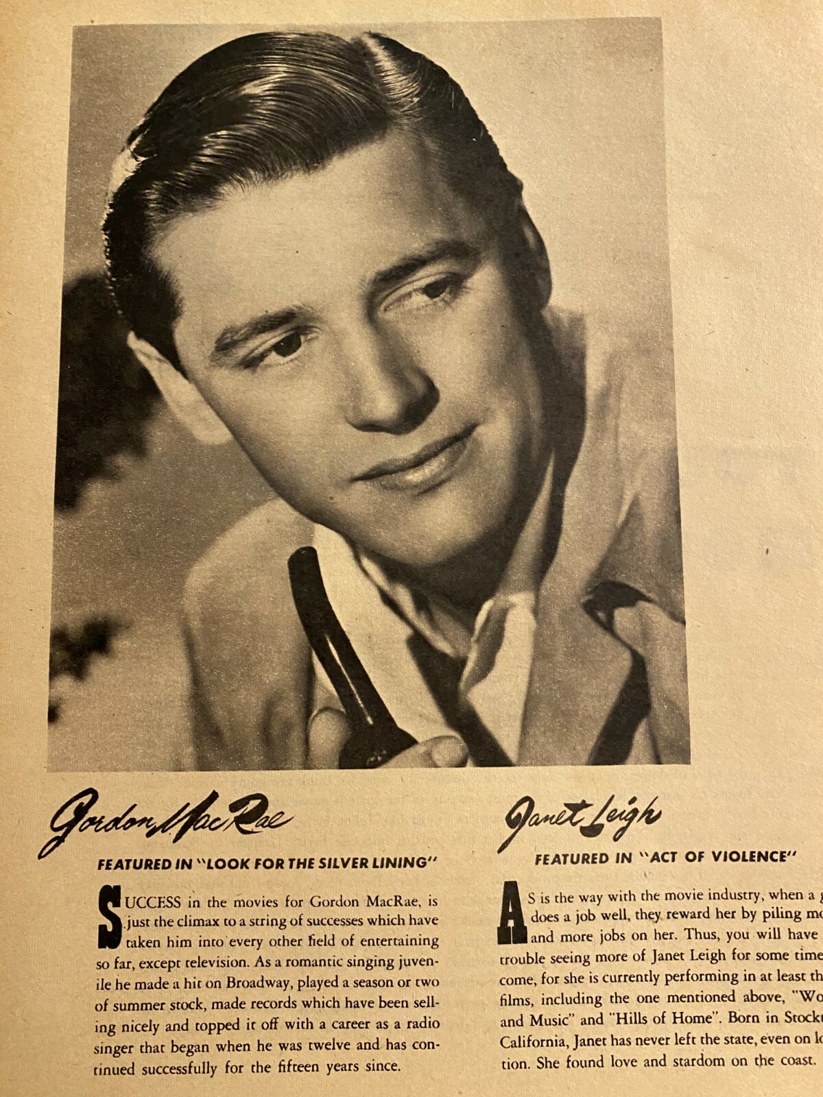 Gordon MacRae, Full Page Vintage Pinup