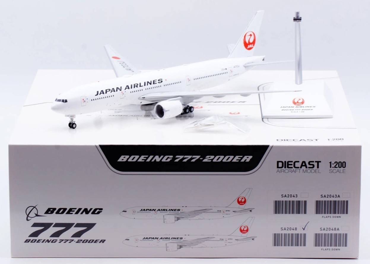 JC Wings SA2048 JAL Japan Airlines Boeing 777-200 JA703J Diecast 1/200 Jet Model