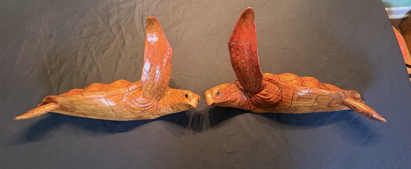 Logger Head Sea Turtles Wood Carving/Sculpture Wall ART  Single or Pair