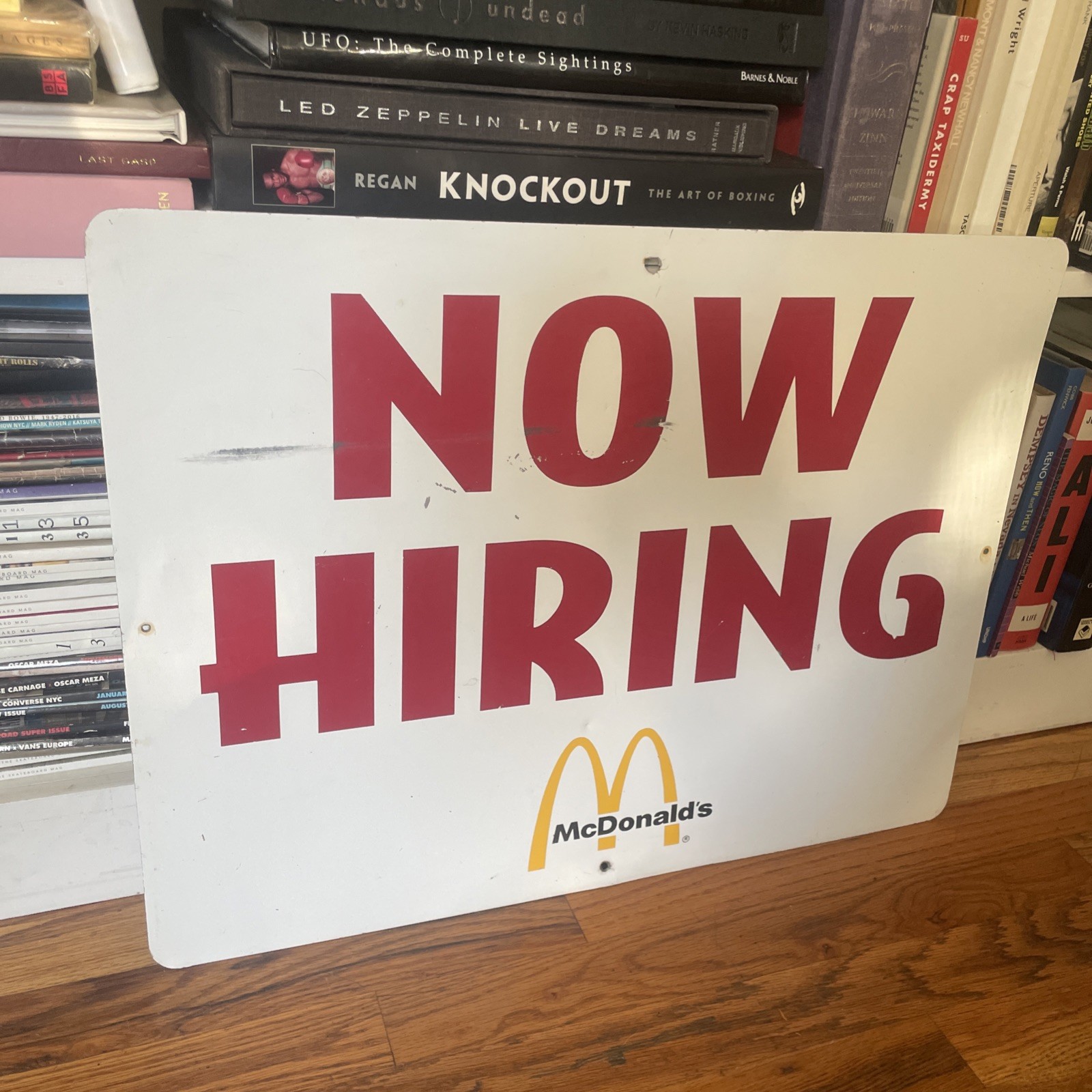 Vintage Original McDonalds Now Hiring Metal Sign 18” X 24” 1970s 1980s RARE
