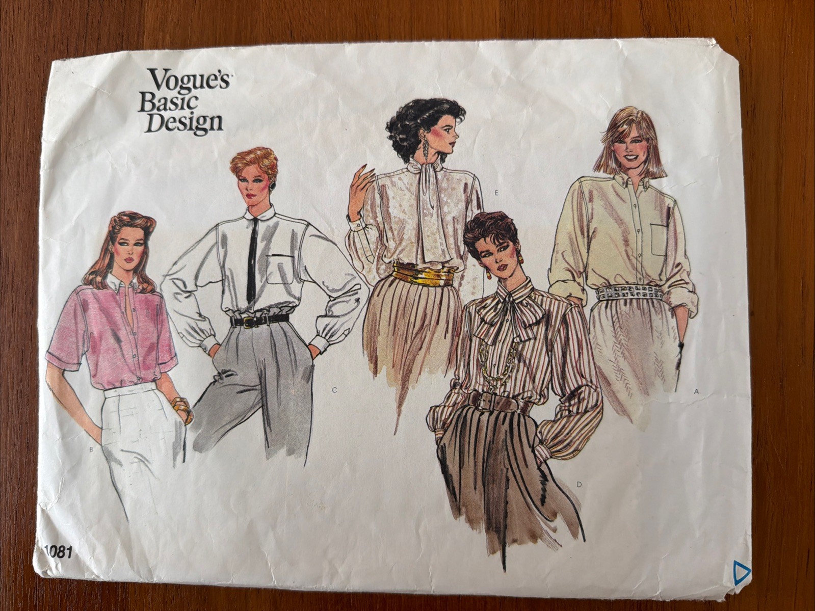 Vintage Vogue Basic Design Blouses 1081 Sz 18-20-22 Uncut