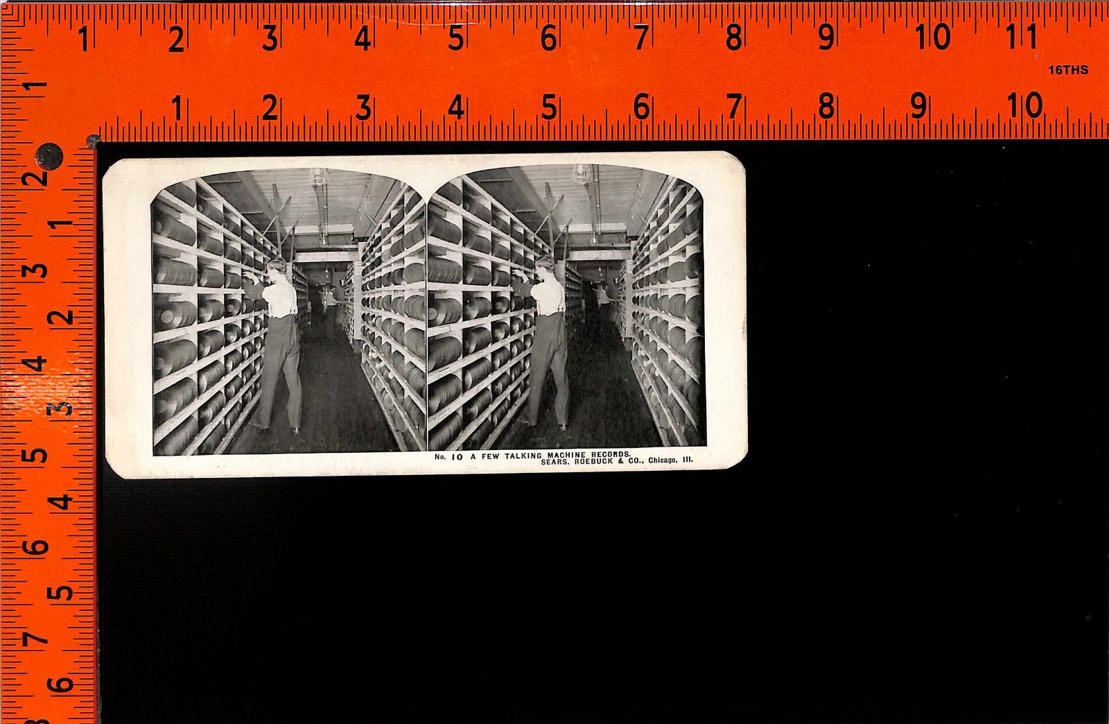 Stereoview Sears Roebuck Talking Machine Records Chicago Warehouse Print
