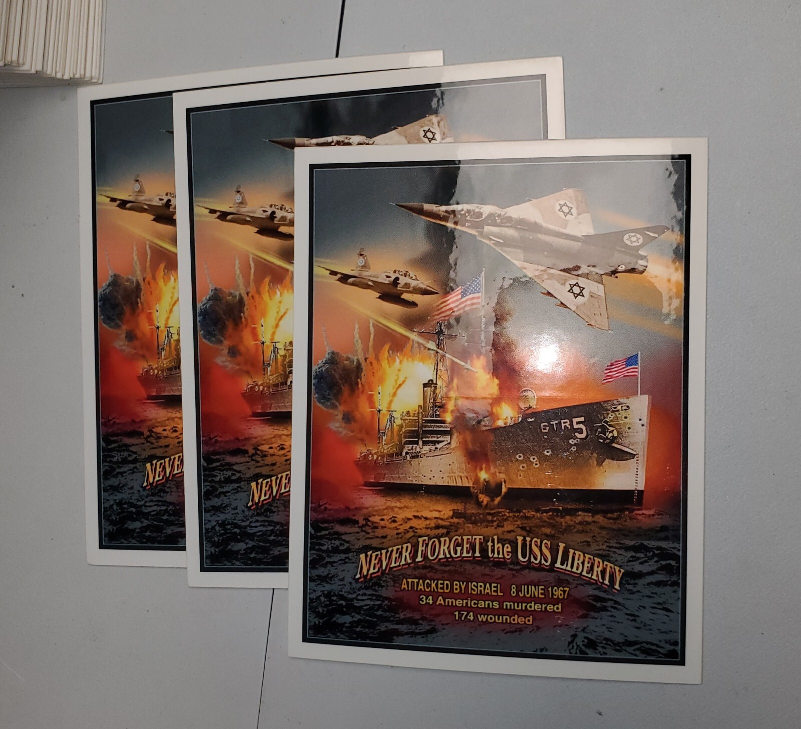 Remember the USS Liberty ISRAEL 🇮🇱 WAR MACHINE STICKERS (3)