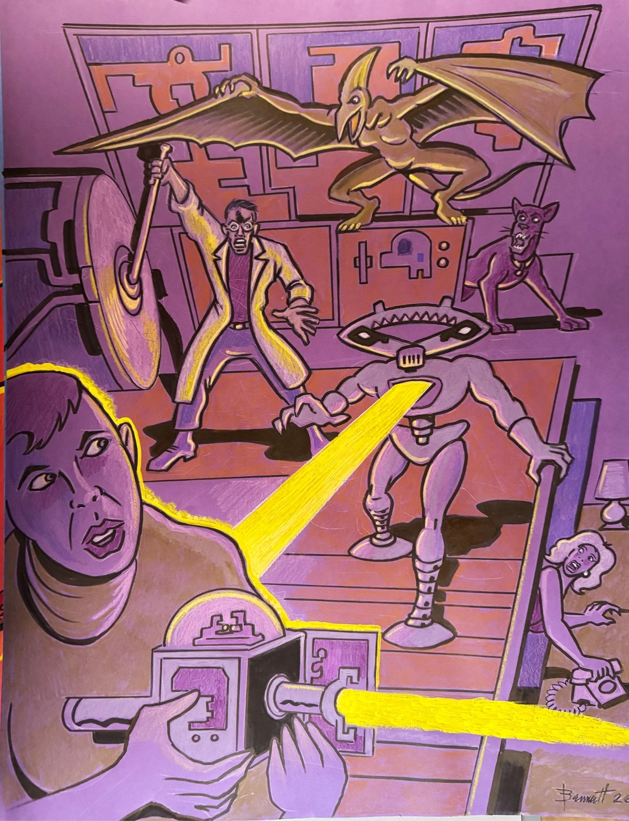 DEMON ROBOT.          MIKE BENNETT'S  ORIGINAL  ART   (2026) 2/22/26 CP