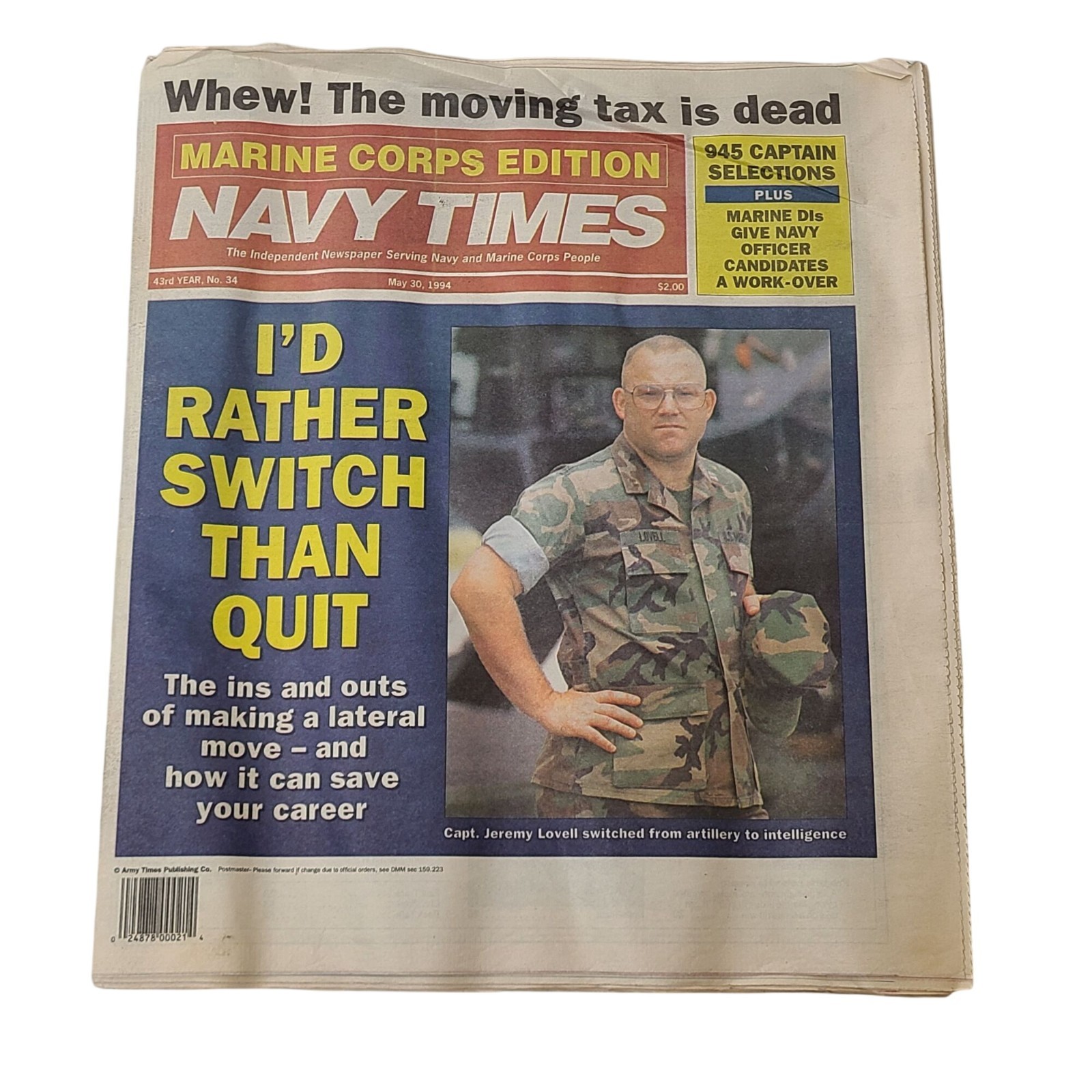 Navy Times Newspaper May 30 1994 Marine Corps Edition Gulf War Syndrome Article