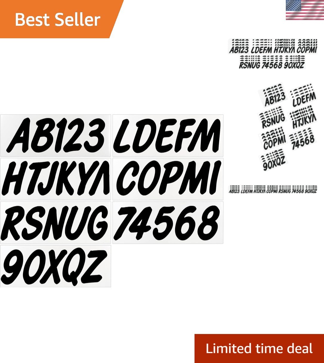 Series 400 Factory Matched 3-Inch Boat Registration Numbers & Letters Kit, So...