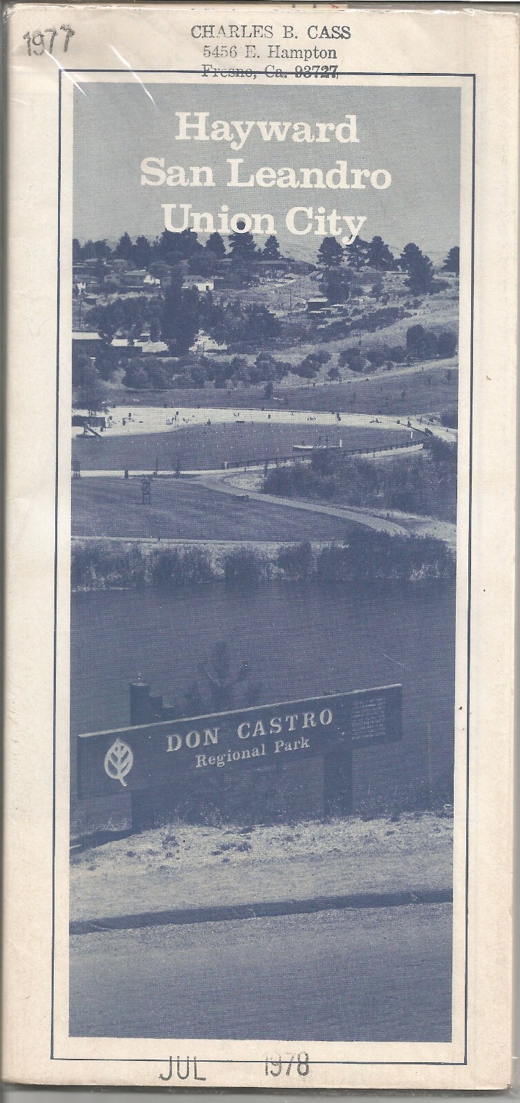 Map - Hayward San Leandro Union City Castro Valley San Lorenzo CSAA 1977