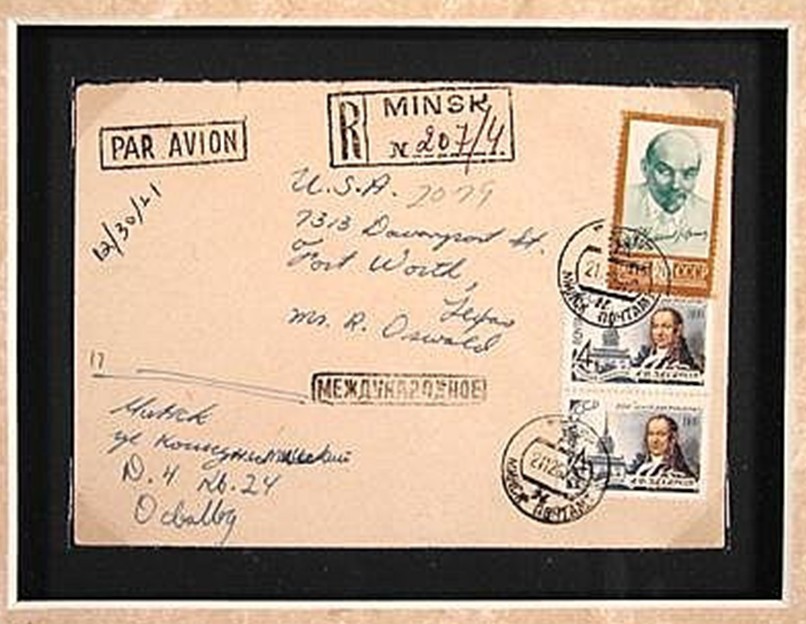 Warren Commission Exhibit 312 Lee Harvey Oswald.  Envelope Signed by Oswald.