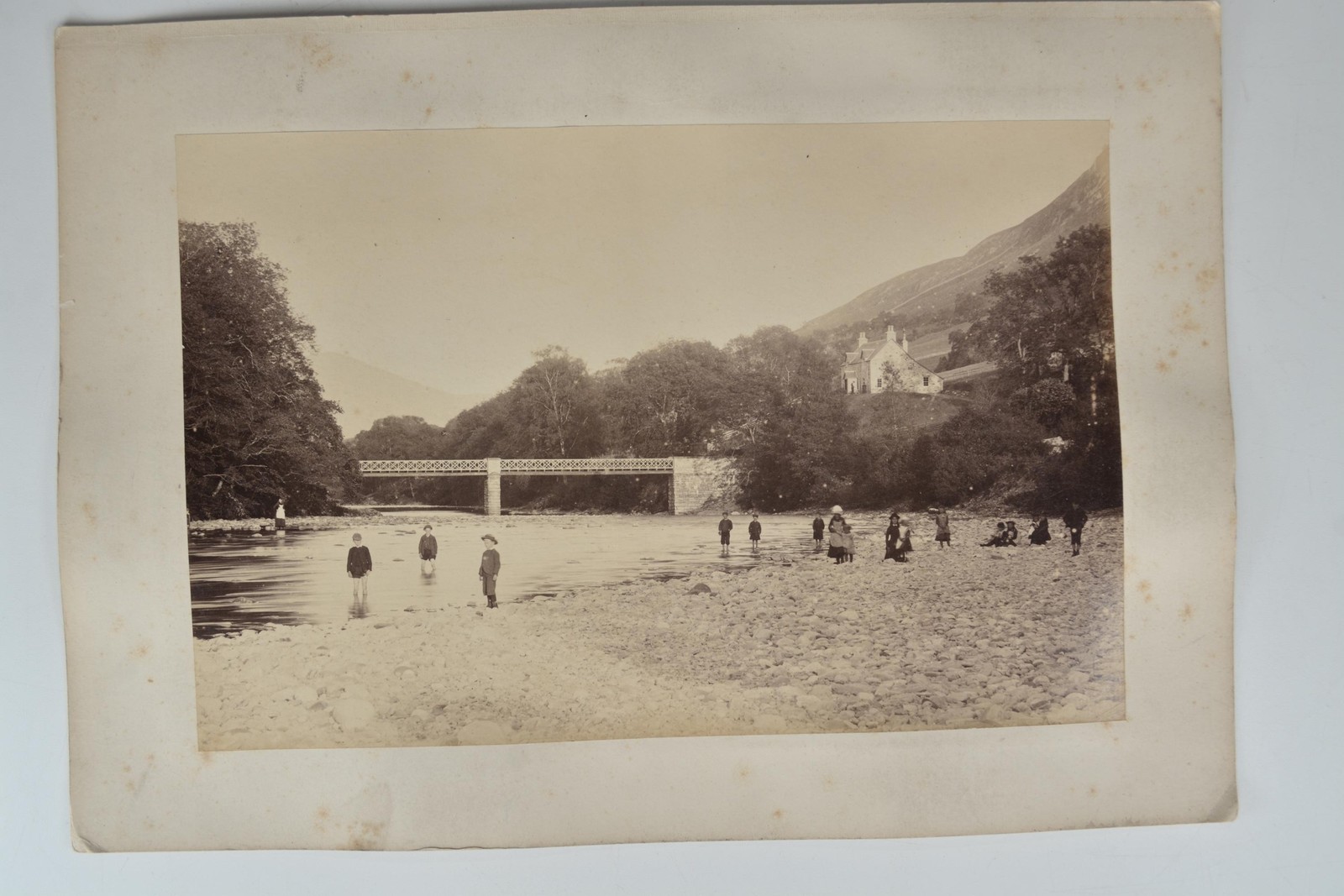Garry Bridge Blair Athol Scotland River Wading Landscape c1890s VTG Photo