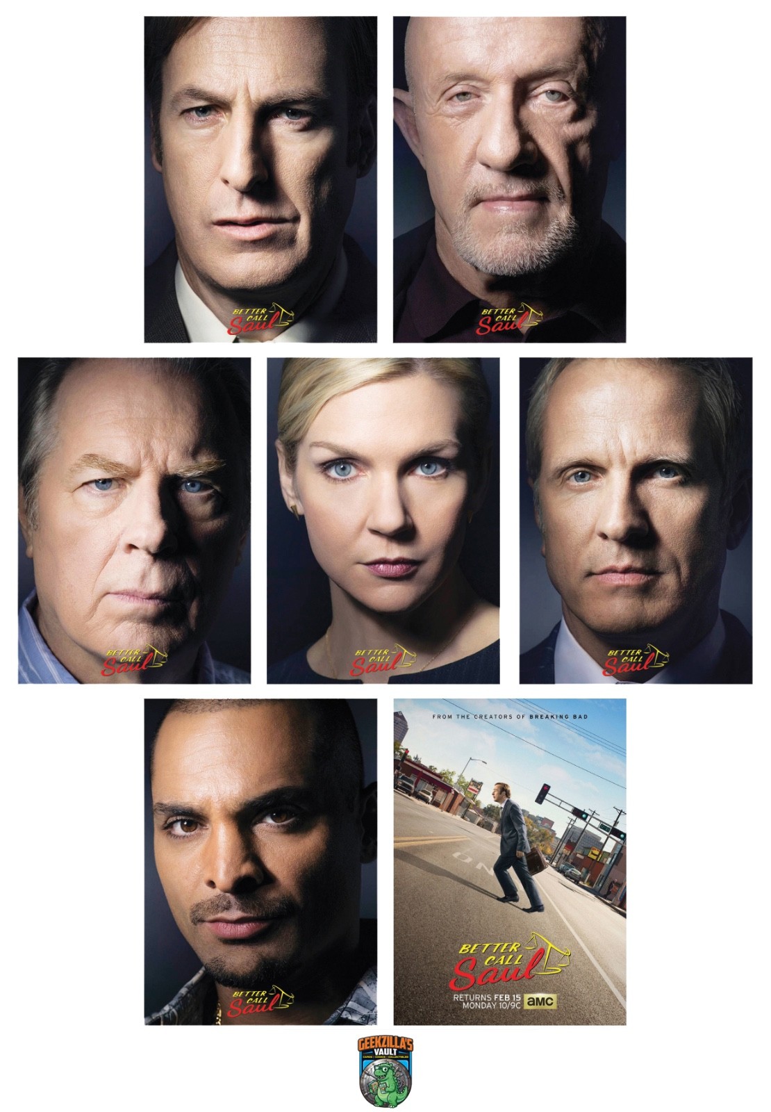 BETTER CALL SAUL Season 2- 7 Card Profiles Promo Set - Kim Mike Nacho Chuck