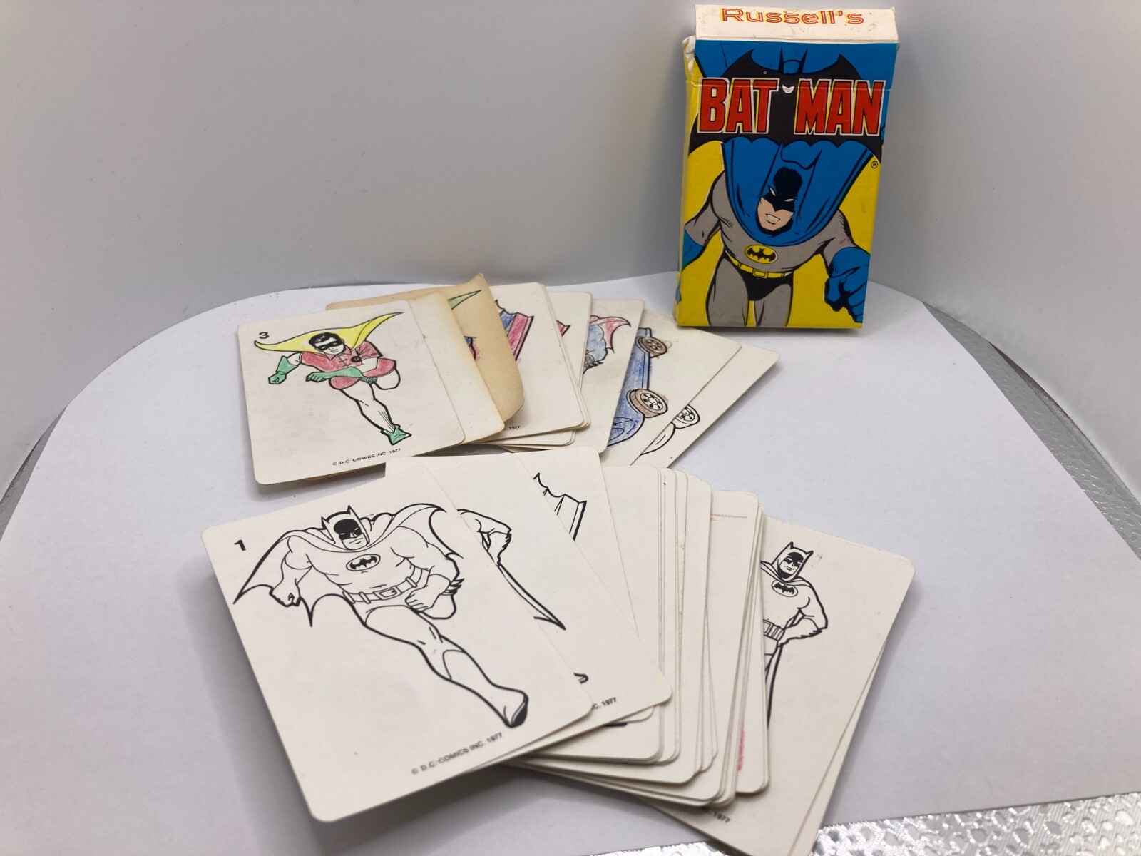 Vintage 1977 Russell's Super Hero Color A Deck Card Game Batman DC Comics