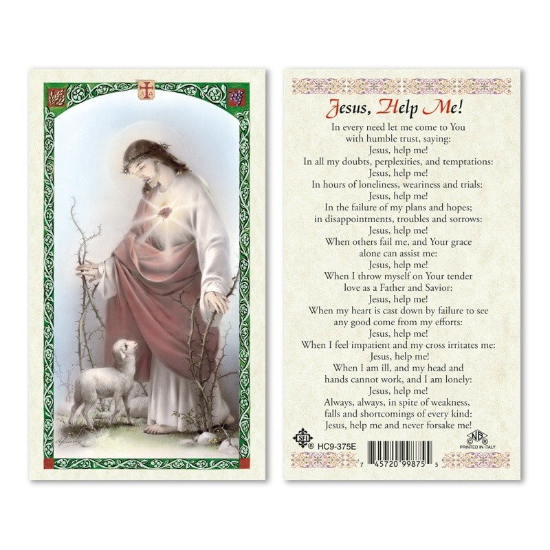 Jesus Help Me- Paperstock Italian Holy Card HC9-375ENL