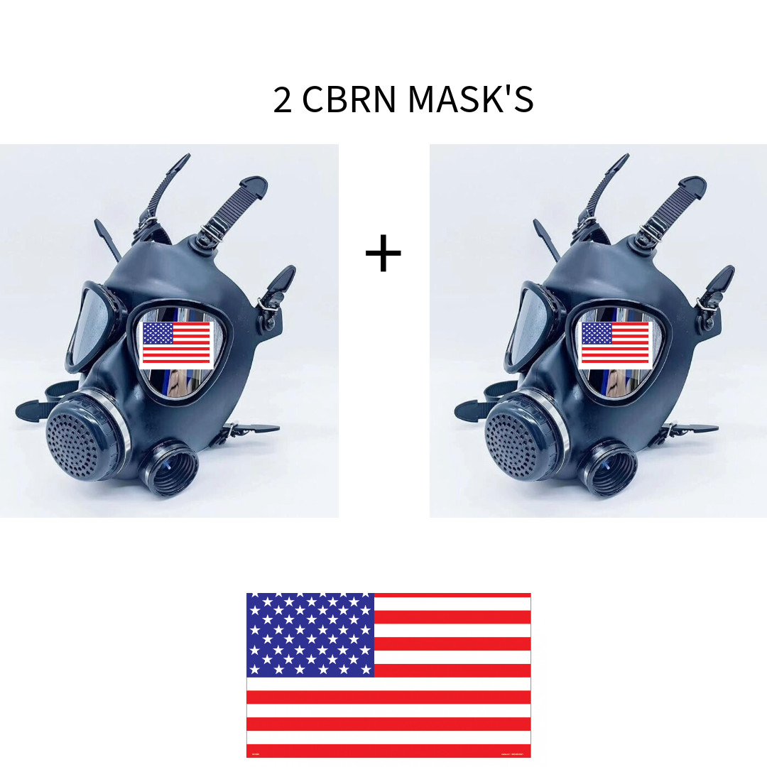 SafeGuardian (TWO) Gas Mask Face Respirator CBRN Shield Israeli Military Grade