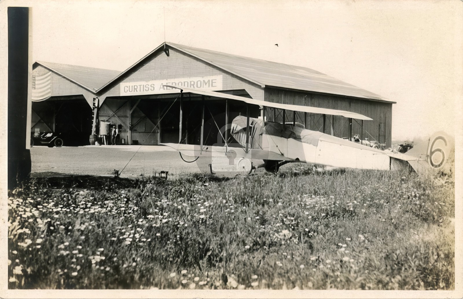 Buffalo NY Aerodrome Curtiss #6 Biplane c1916 Erie Co RPPC Photo Postcard COPY