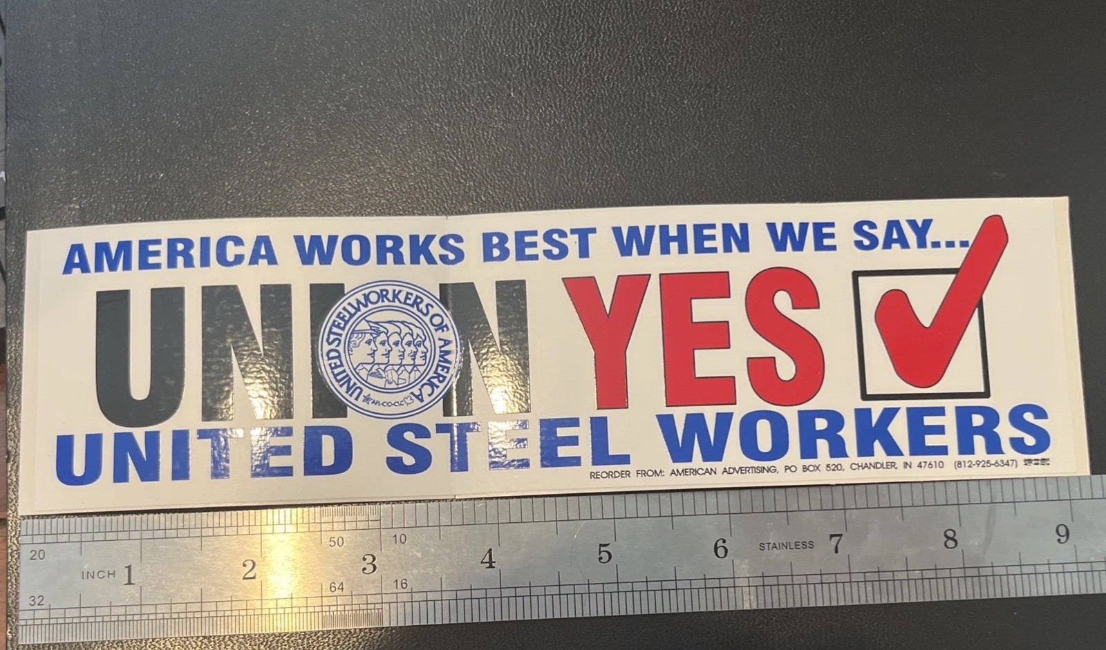 3- Vintage Union United Steel Workers Of America Decal Bumper Sticker Lot Of 3