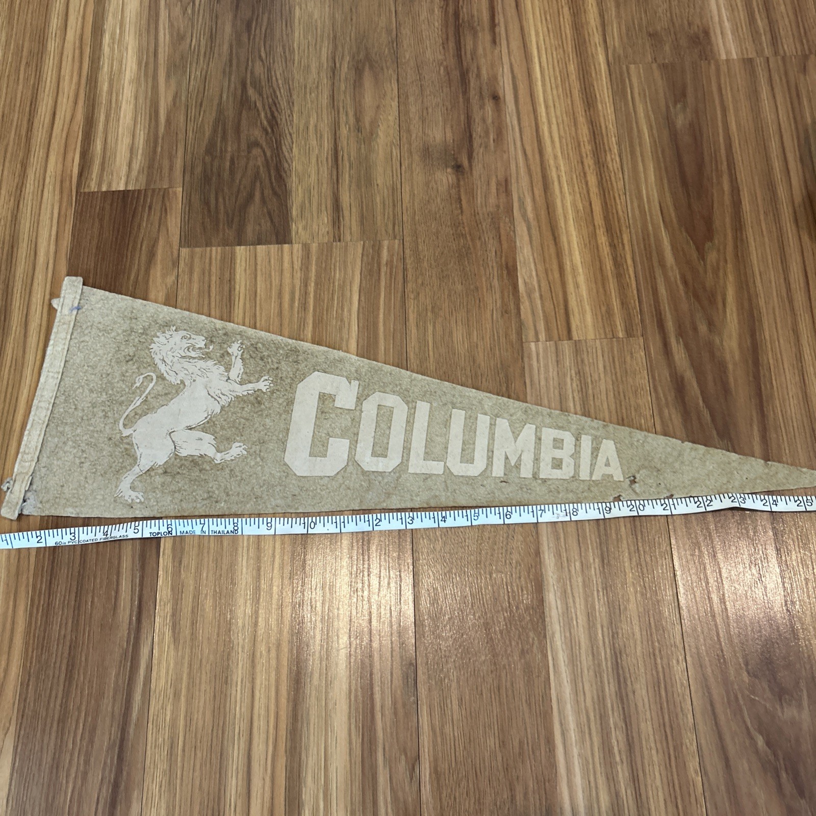Vintage 1940s-50s Columbia University Pennant - Rare Early Lion Logo - Wool Felt