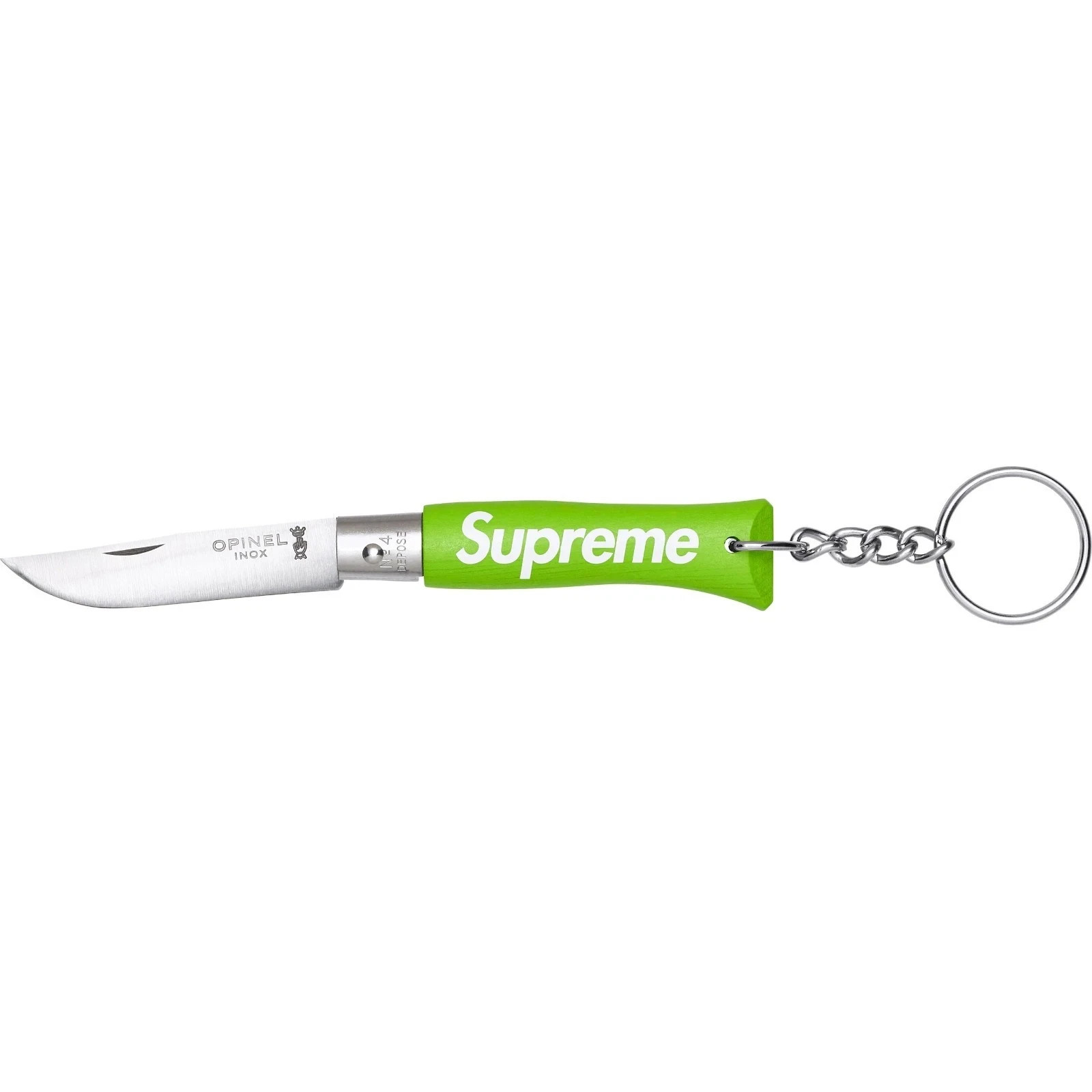 (Lot of 5x) Supreme Opinel No. 4 Keychain Pocket Knife (Green)