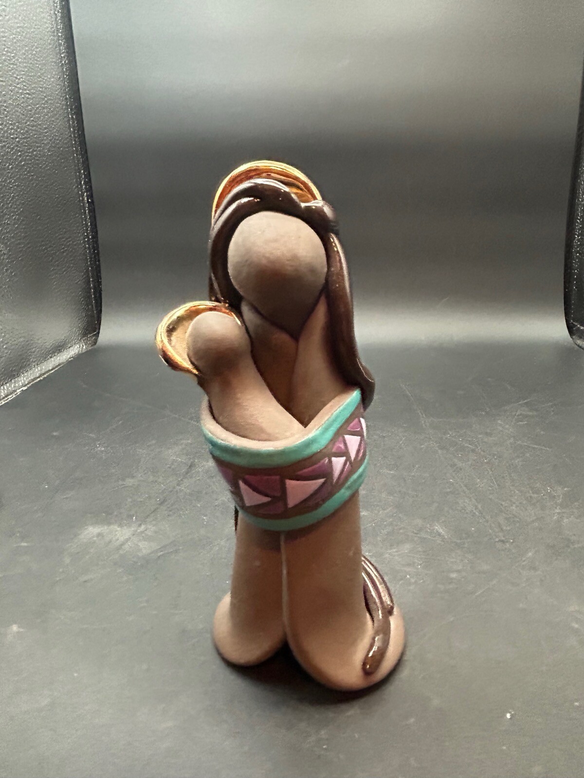 Vintage Native American Minimalist Angel Mother & Child Sculpture Signed