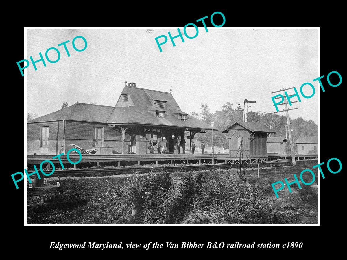Edgewood Maryland The V/B B&O Railroad Depot c1890 Large Historic Old Photo