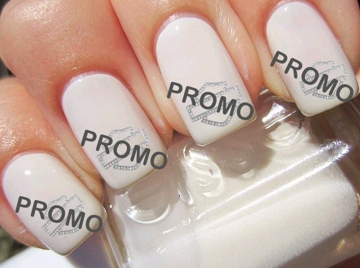 Fancy Diamond Look Open Bar & Shield Harley Motorcycle Salon Quality Nail Decals