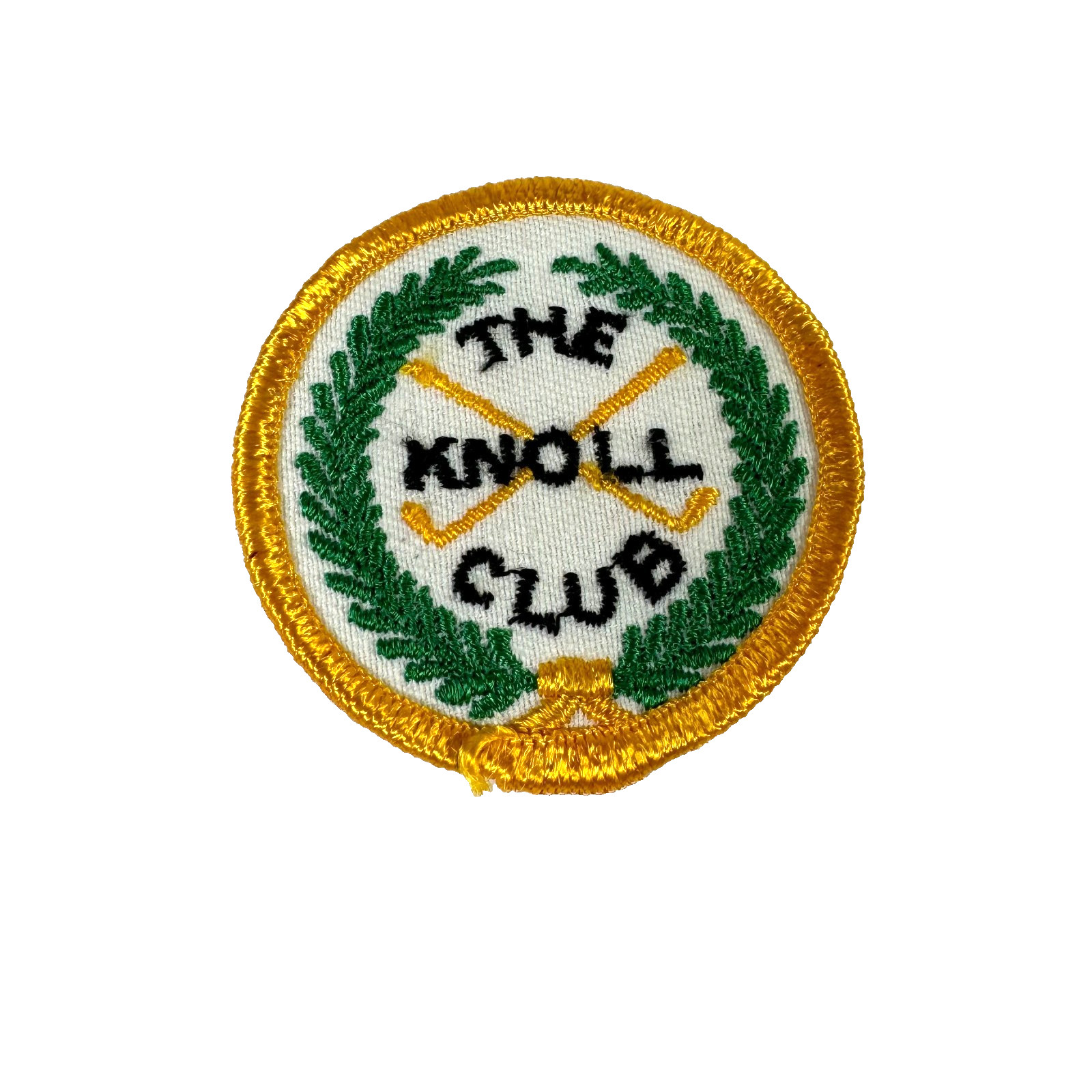 The Knoll Club Patch Embroidered Gold Green Vintage Golf Club Crest Jacket Vest