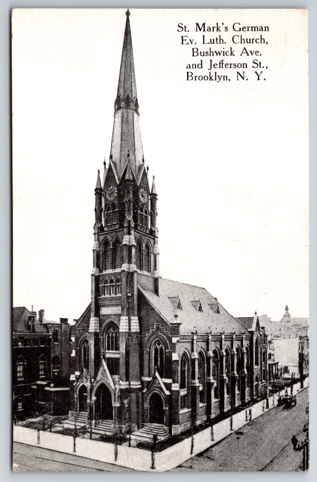 St. Mark's German Evangelical Lutheran Church Brooklyn New York Postcard