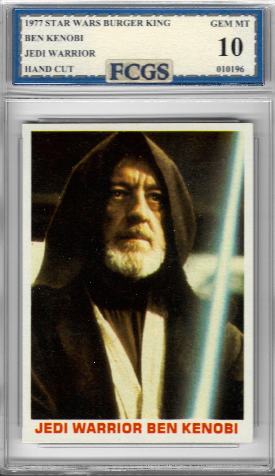 1977 Star Wars Burger King Ben Kenobi Graded FCGS 10 GEM MINT