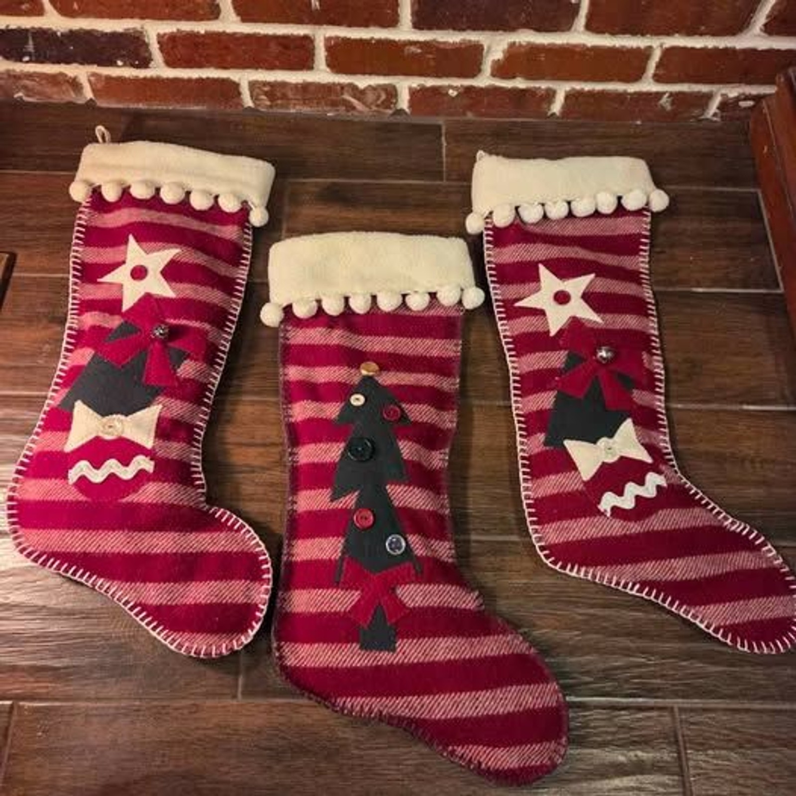 Set of 3 Vintage 1999 Woof & Poof Christmas Stockings NWT