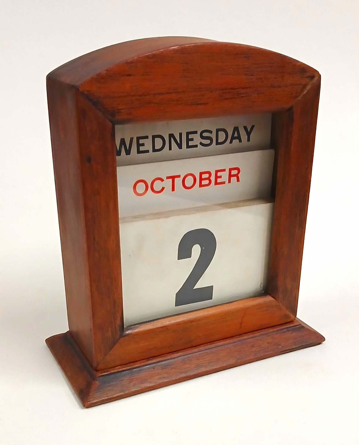 Vintage 1930s Mahogany Wood Perpetual Desk Calendar Art Deco Complete 