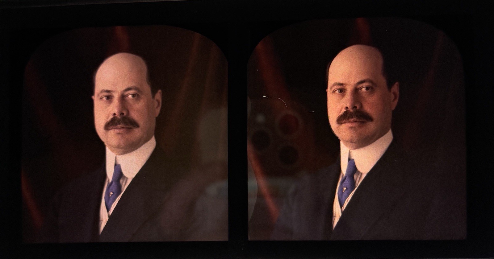 Antique Stereoscopic Color Glass Photo William Addison Wheelock NYC Society
