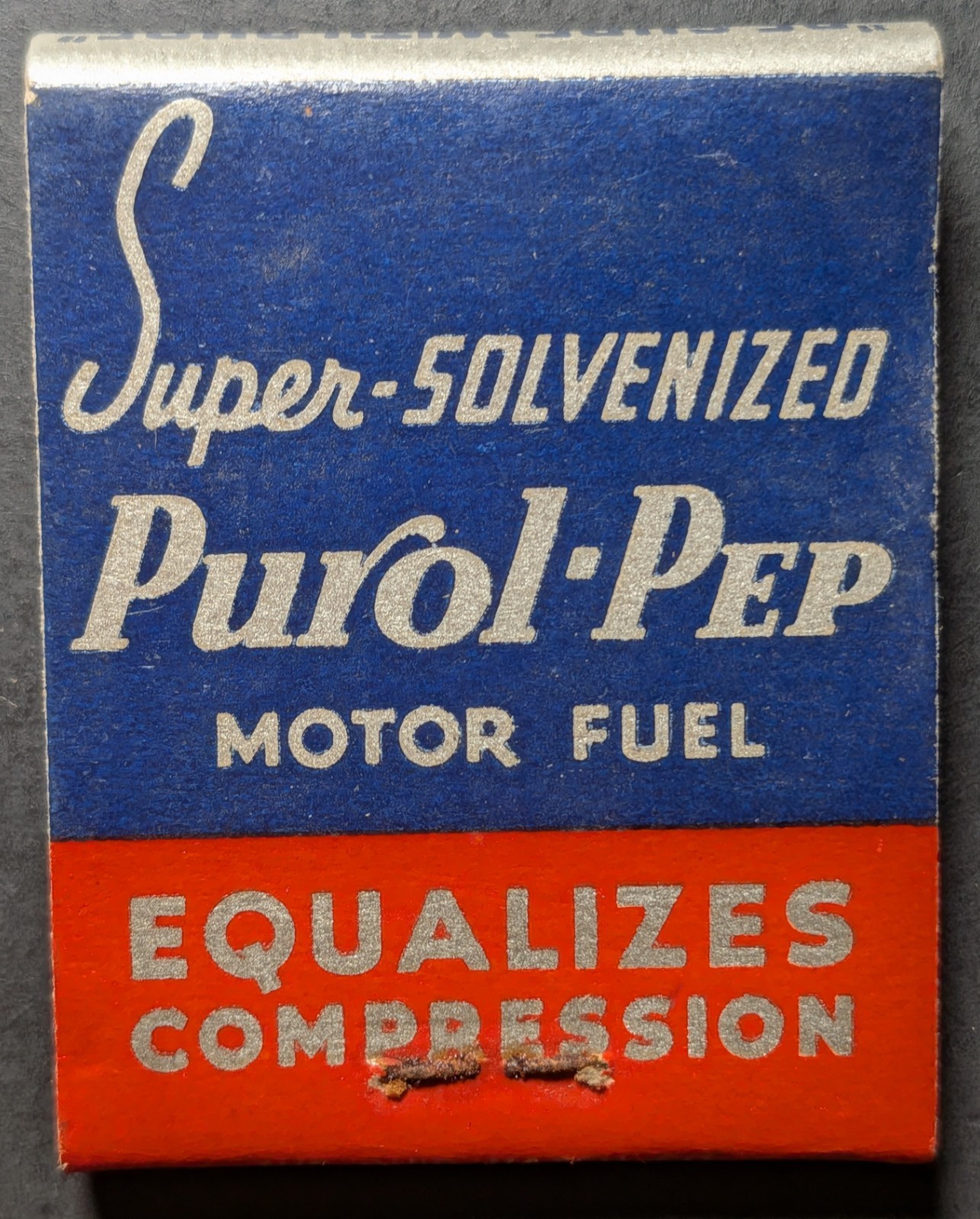 Vintage Purol Pep Oil Gas Full Matchbook