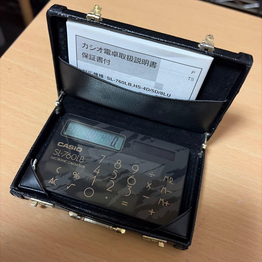 CASIO SL-760LB calculator manual with case #477c6b