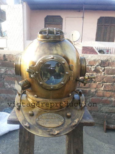 Antique Scuba SCA Divers Diving Helmet US Navy Mark V Deep Sea Marine Diver gift