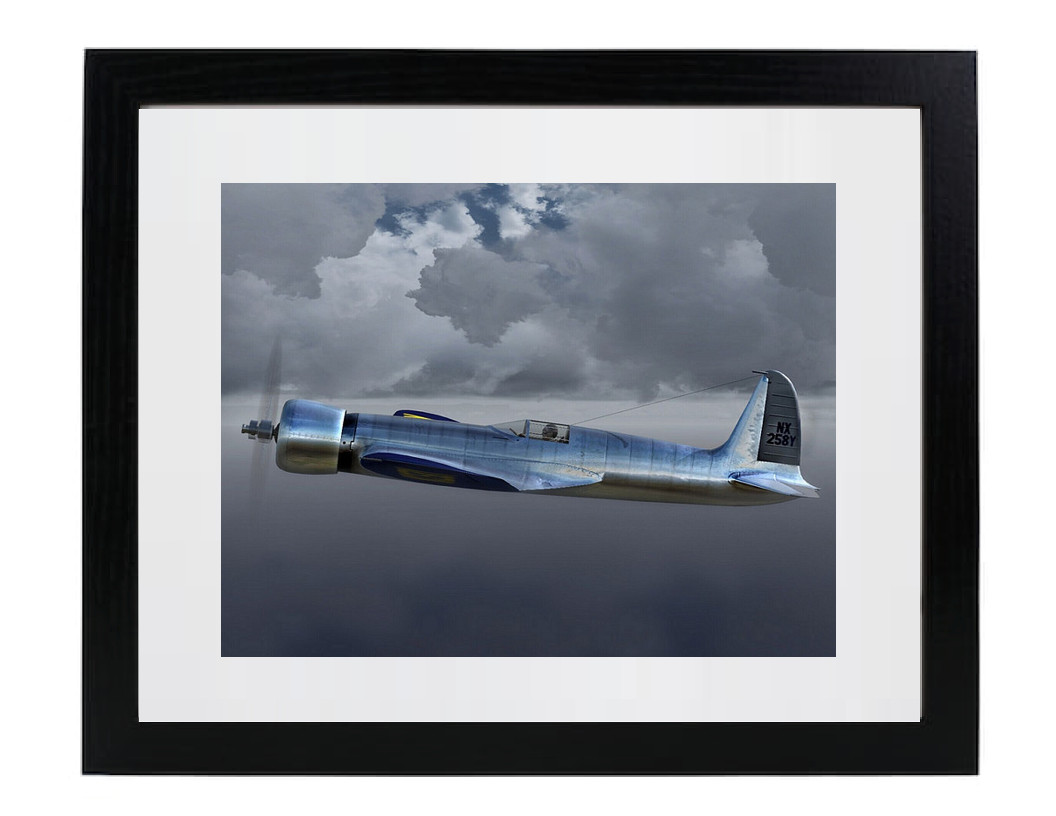1935 HUGHES H-1 RACER Aircraft Classic Plane Matted & Framed Picture Photo